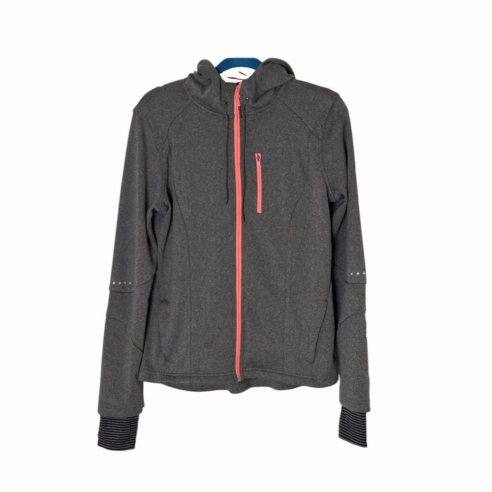 Mondetta Jacket Hoodie Zip Front Hooded Womens Gray M